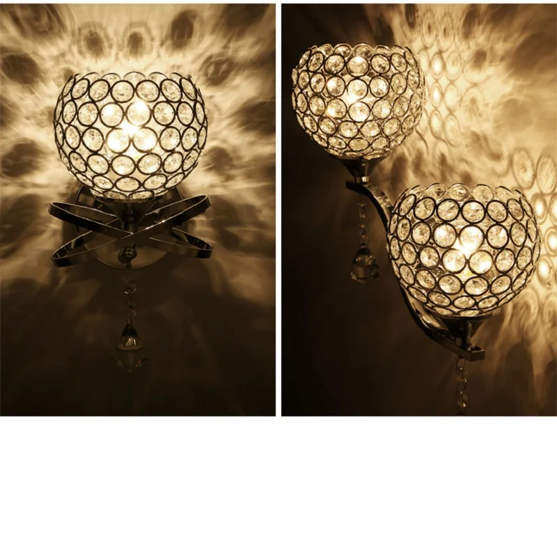 Настенный светильник с кристаллами простой креативный прикроватный для спальни