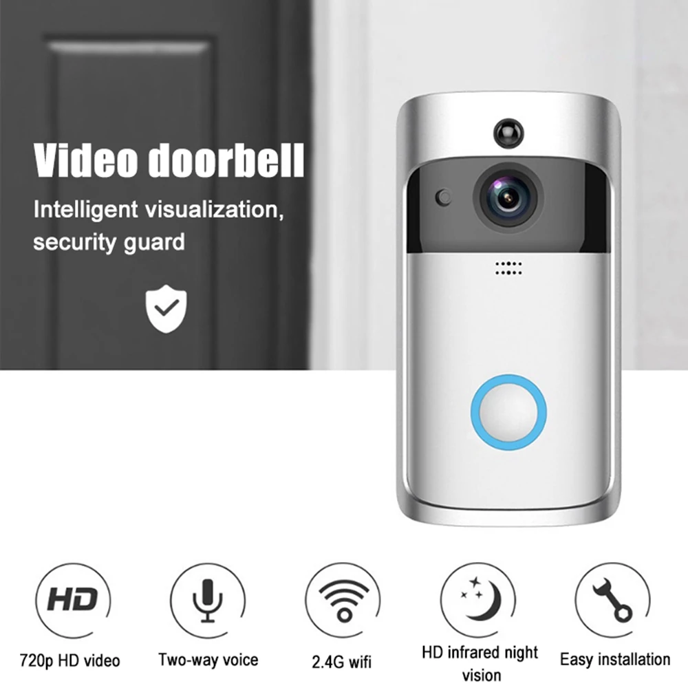 

Video Ring Doorbell Smart Doorbell Camera Wifi Wireless Call Intercom Video-Eye for Apartments Door Bell Ring Security Cameras