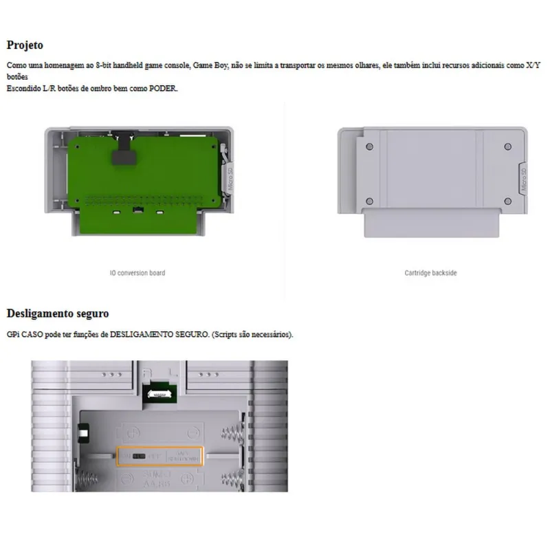 Чехол Retroflag GPi Классическая портативная игровая консоль для Raspberry Pi Zero/Zero W/GameBoy с