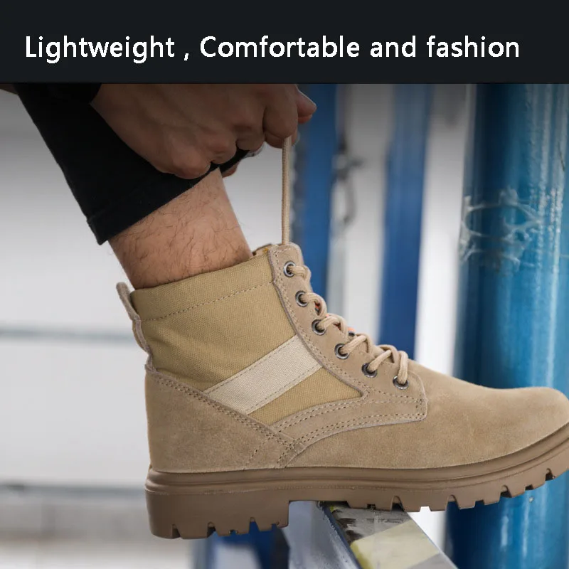 

Winter Men's Industrial Safely Work Shoes Anti-static Anti-smashing and Anti-piercing Women Boots Waterproof Hiking Footwear