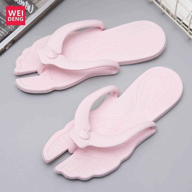 Сандалии WeiDeng на плоской подошве для мужчин и женщин Мягкие Шлепанцы открытый
