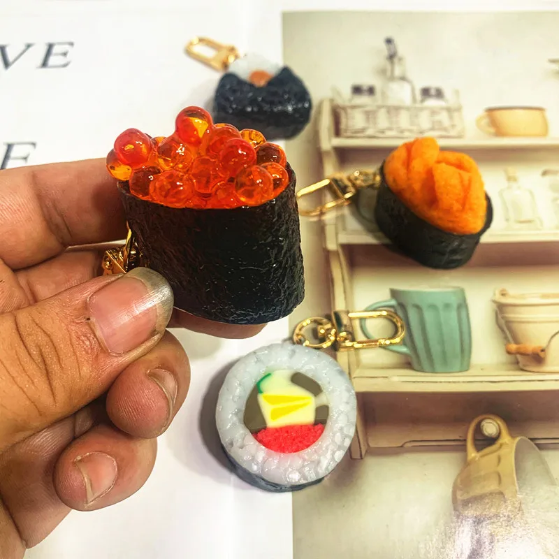 Модель 2020 брелки для ключей суши подвеска в виде японской кухни креативный