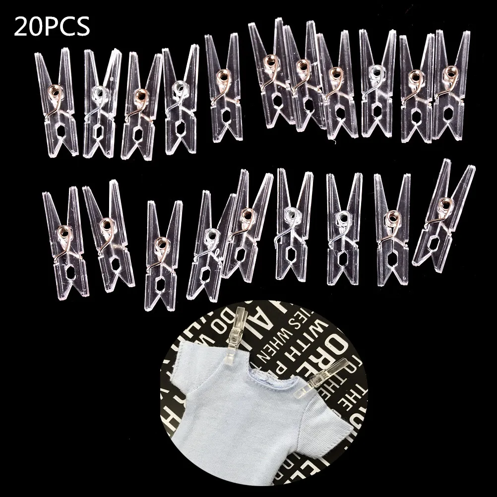 20PCS Украшения для дома, 20 шт., 25 м, прозрачные мини-зажимы на весну, для одежды, фото, бумаги, прищепка, прищепка, зажимы для рукоделия - Цвет: 20PCS