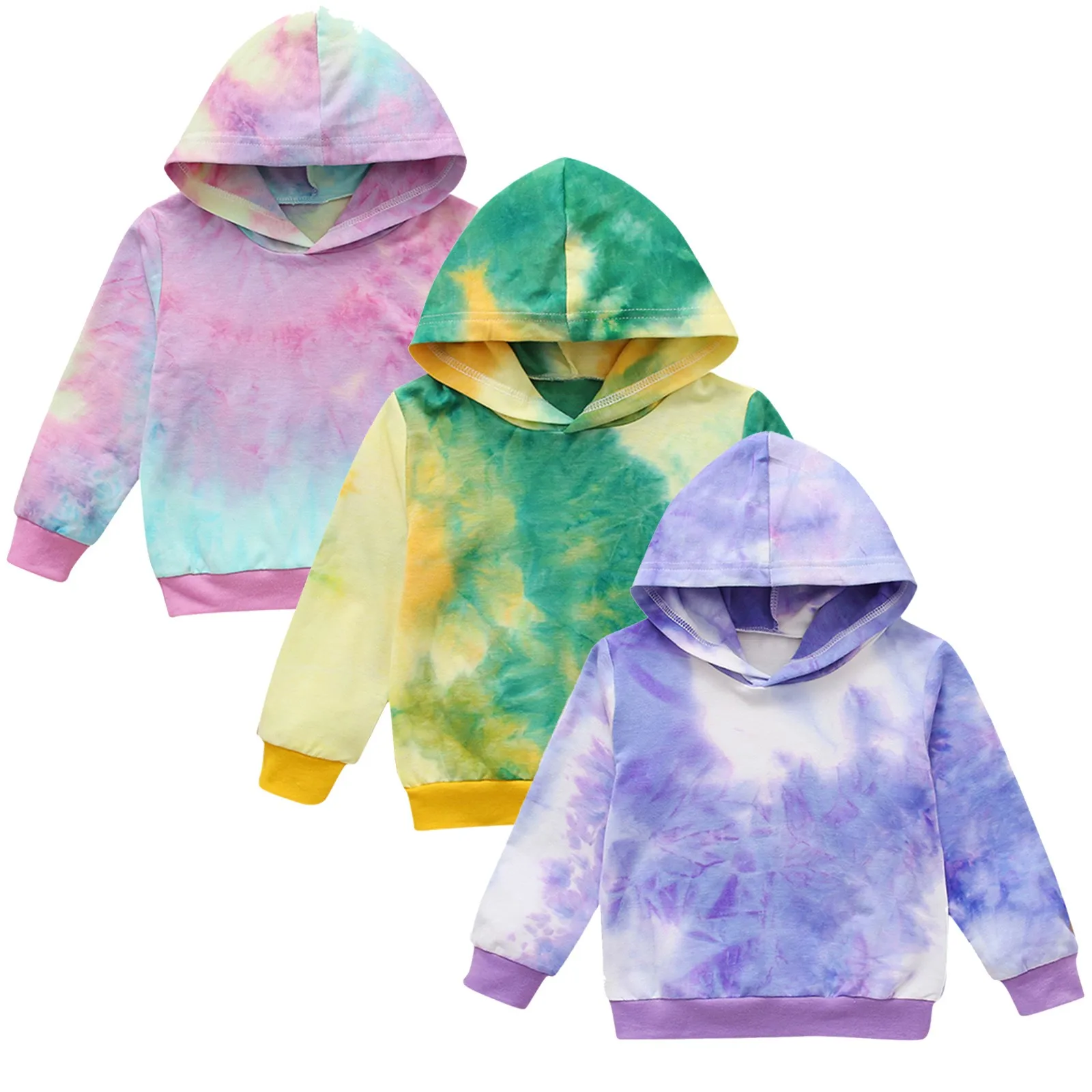 

Hoodies Baby Kids Boys Girls Long Sleeve Tie dyed Printed Hoodie Sweatshirts Pullover Tops Roupa Infantil Vetement Enfant Fille