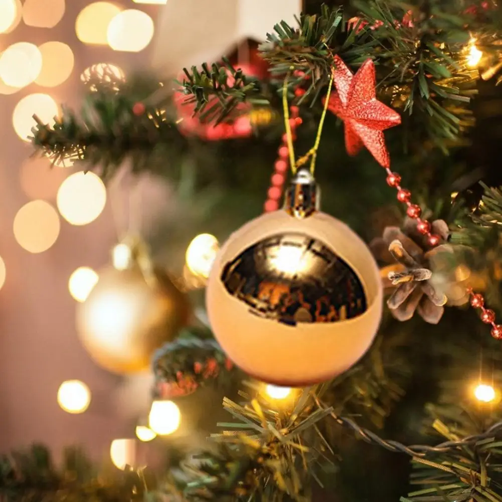 

Christmas Ball Ornaments Five-pointed Star Tree Top Star With Ribbon Xmas Tree Pendant For Holiday Bar Cafe Shop Decor