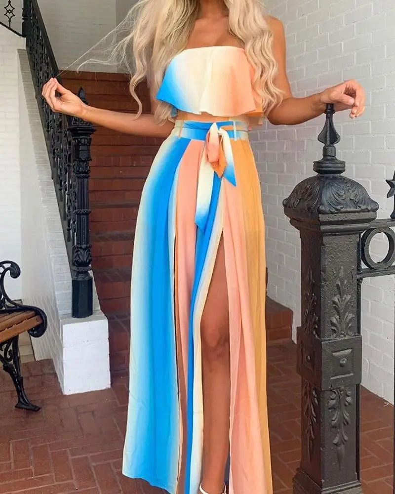 

One-shoulder strap contrast dress