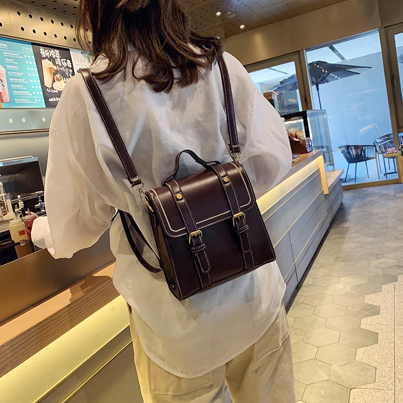 DORANMI школьный рюкзак в английском стиле с пряжкой женские рюкзаки 2019 маленький