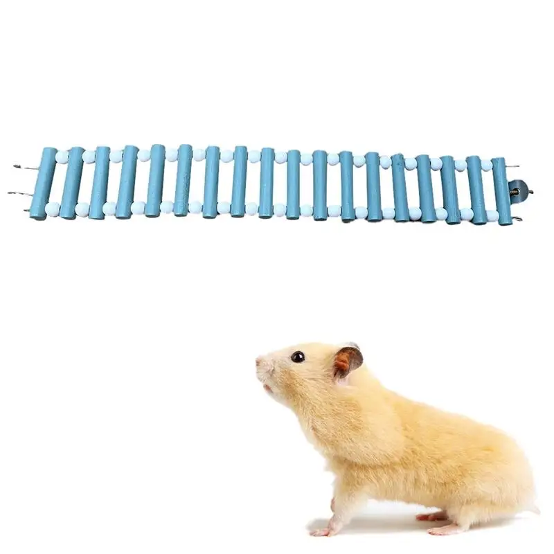 

Creative Hamster Toy Small Animal Squirrel Cage Hanging Bridge Toy With Rotary Stairs Natural Wooden Bendable Cloud Ladder Toys