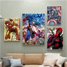 Картина на холсте с изображением супергероев, Капитана Америка, Железного человека, граффити, принт, Настенная картина для декора гостиной
