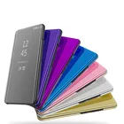 Роскошный чехол для телефона Samsung Galaxy S6, S7 Edge, S8 Plus, S9, прозрачный чехол, зеркальный откидной Чехол-подставка, кожаный умный чехол