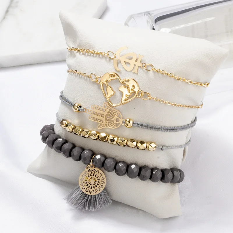 Очаровательные богемные браслеты с фламинго наборы для женщин пустотелая