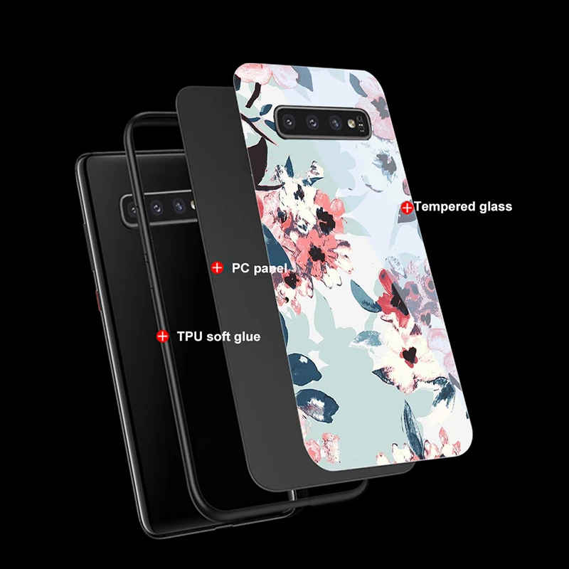 

Vogue Feather Glass Case for Samsung Galaxy S21 A51 S20 A50 A71 A70 A12 S10 S9 S8 A21S S10e A20 A30 Note 20 10 9 Lite Plus Ultra