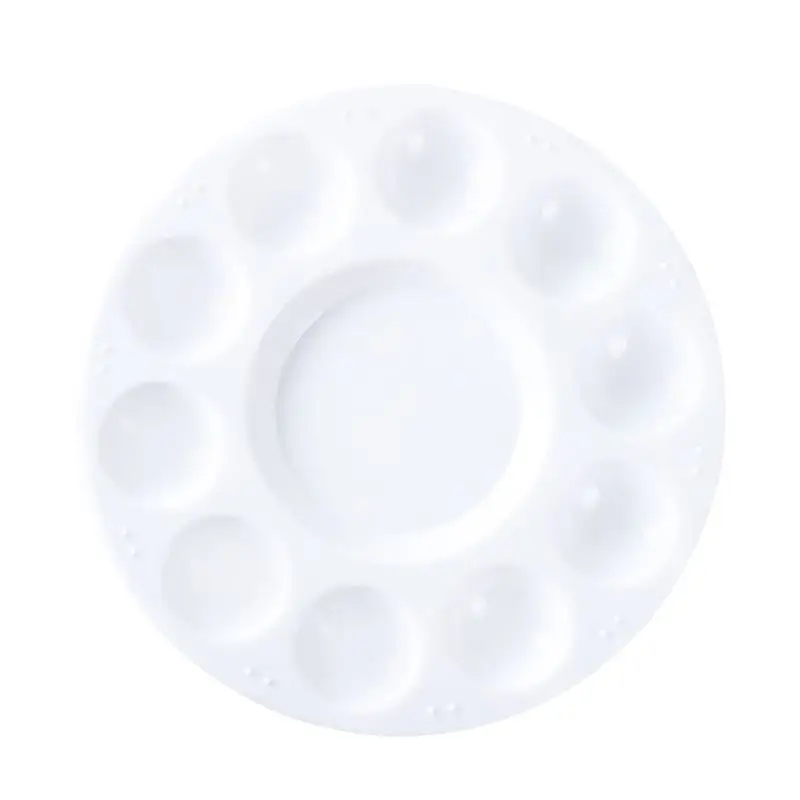

Plastic Painting Tray Artist Paint Palette Portable with Thumb Hole 10 Wells DIY Art Craft Gouache Painting