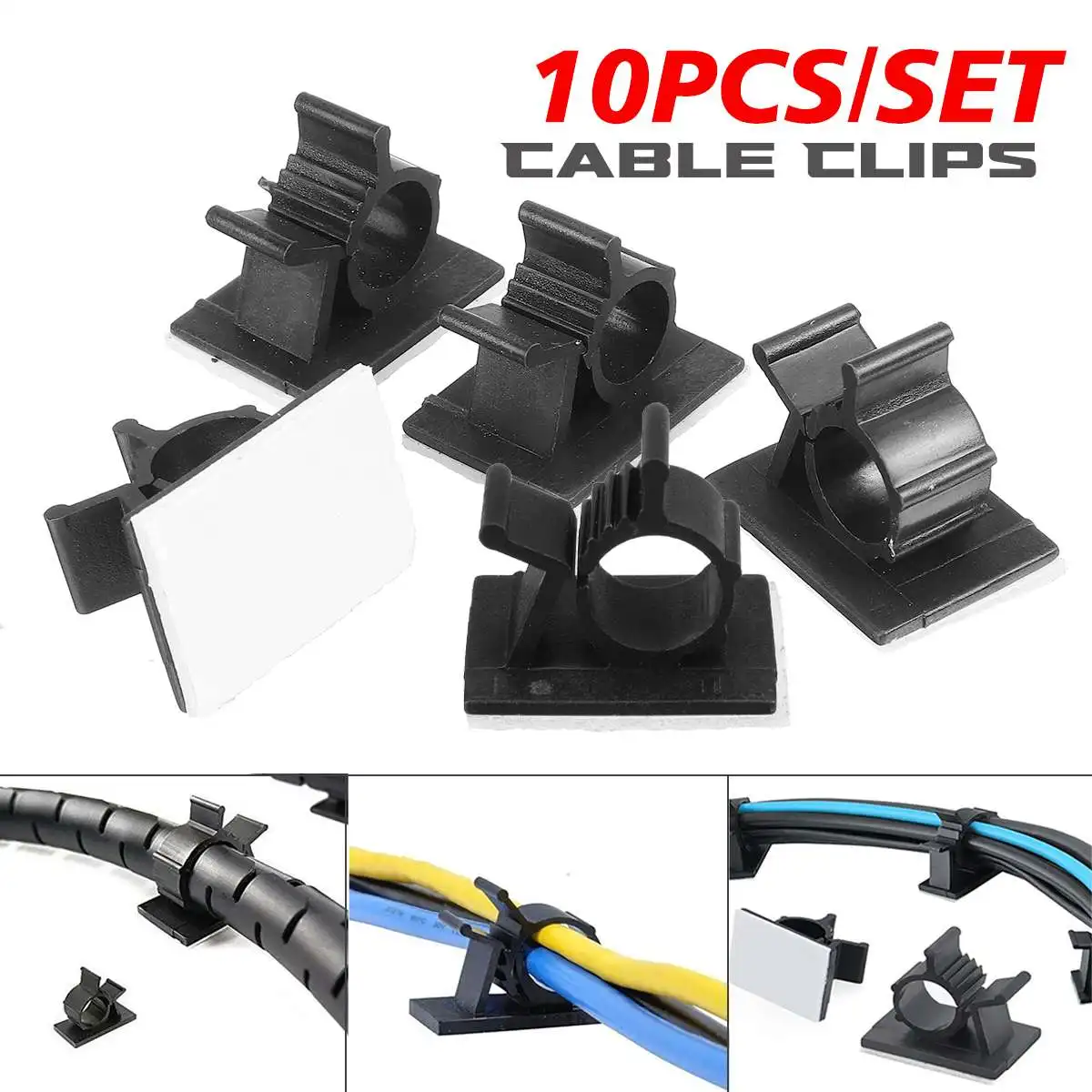 

10-40pcs Self-Adhesive Cable Clips Buckle Wire Holder Recorder Management Cable Manager Fixed Clamp Wire Winder Organizer