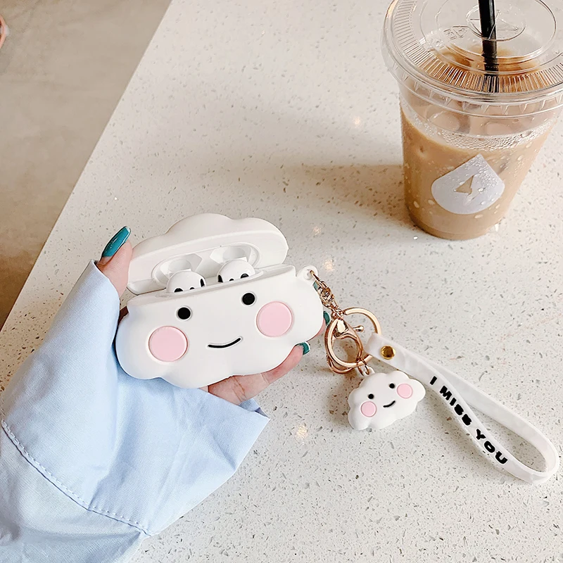 3D Cute Cartoon Clouds Soft Silicone Shockproof Case For Apple Airpods 1 2 Pro Wireless bluetooth Earphone Protect Cover Pendant |