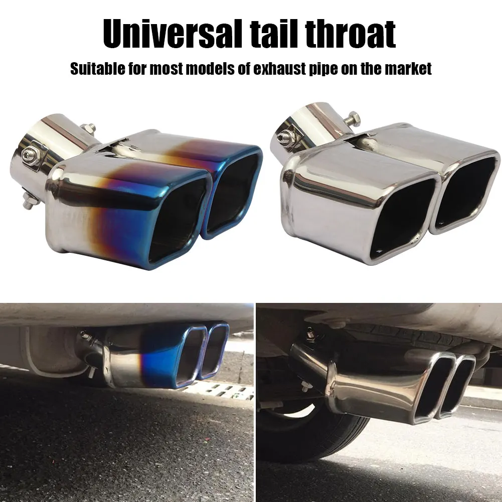 

Universal Car Tail Pipe Muffler Outlet Exhaust Automobile Rear Tube Tip Nozzle Double Refit End Trim Replacement Accessory