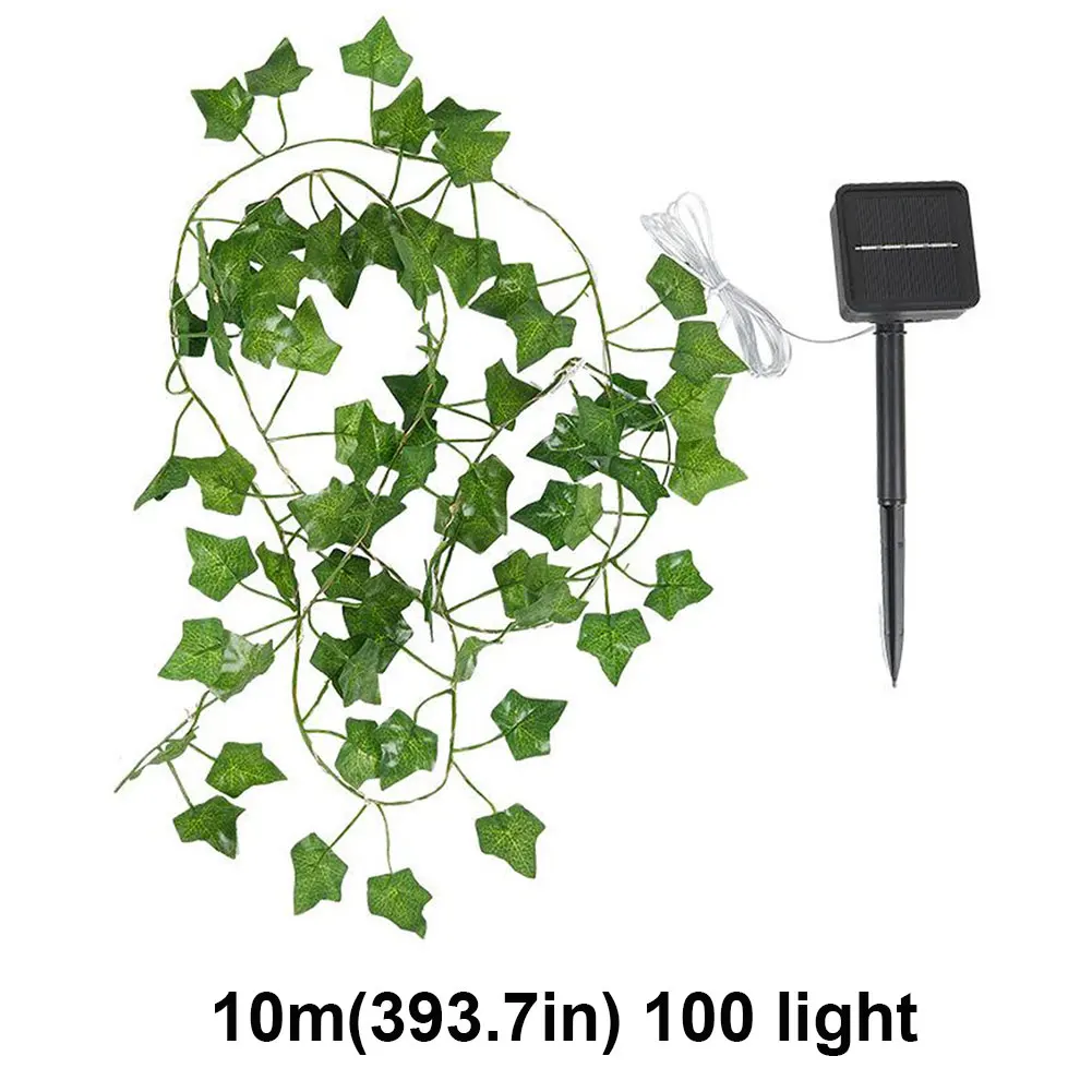 

Solar Vine Lights Waterproof LED Artificial Maple Leaf String Fairy Lamps Outdoor Garland Christmas Celebration Decor 3 Styles