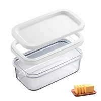 0 9l butter container butter cutter box with cover lid transparent plastic butter organizer sealed box cheese storage tray plate