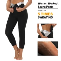 women sauna leggings sweat pants high waist slimming belt hot thermo waist trainer compression pants workout tights body shaper