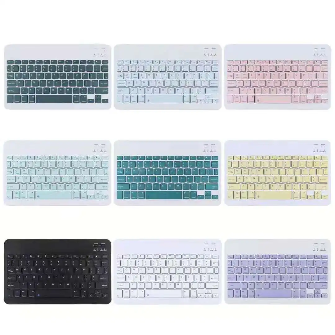 10 inch portable mini wireless bluetooth keyboard for tablet laptop smartphone ipad ios android phone russian spanish french free global shipping