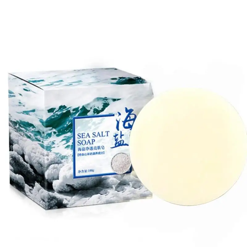 100 г морская соль мыло Удаление прыщей поры лечение акне козья кожа увлажняющий