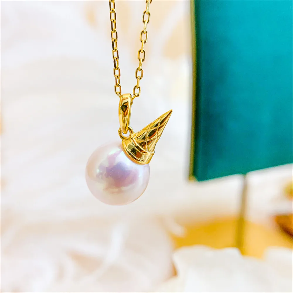 

Circle Pendant Hat Holder S925 Sterling Silver Pearl Pendant Settings Women DIY Handmade Jewelry Findings