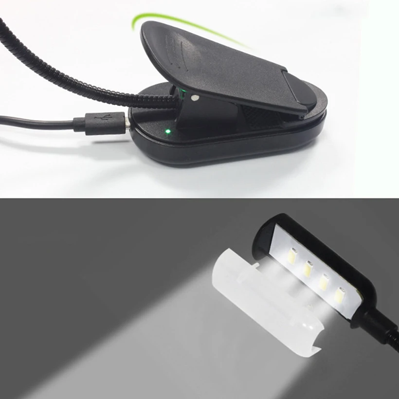 Светодиодные лампы для чтения с зажимом USB зарядка защита глаз гибкие переносные