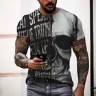 Мужская футболка с 3D-принтом черепа и зомби, модная индивидуализированная уличная одежда, летняя дышащая футболка большого размера