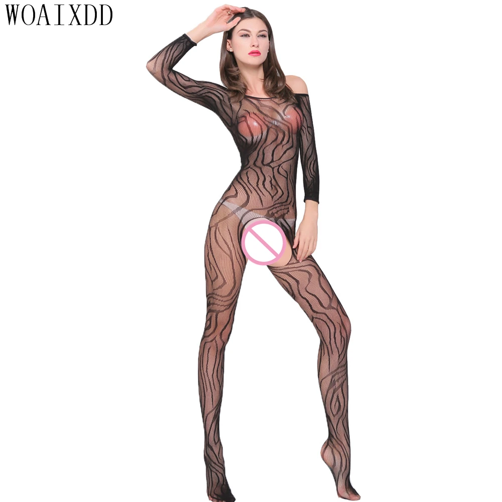 

Sexy Lingerie Hot Erotic Fishnet Bodystocking Costumes For Women Open Crotch Catsuit Teddy Babydolls Underwear Bodysuits