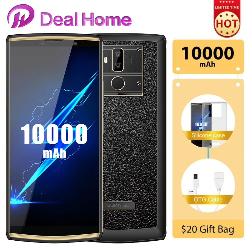 OUKITEL K7 pro 6 0 &quot18:9 Экран 10000 мА/ч Батарея Смартфон Android 9 MT6763 4 Гб Оперативная память 64