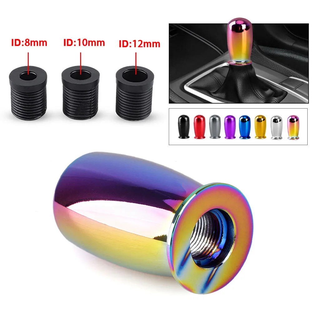 

Алюминиевая ручка переключения передач M10 * 1,5, рычаг переключения передач 76 мм, универсальный автомобильный гоночный Стайлинг с тремя адапт...