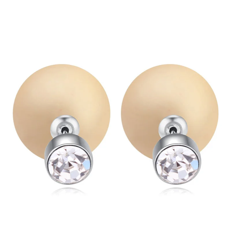 Лидер продаж 2021 классические Двухсторонние серьги-гвоздики с жемчугом кристаллы