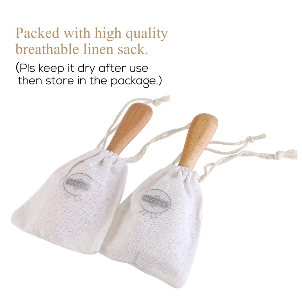 

NUOLUX 2pcs Beech Brush for Hair Head Wool Bath Brush for Back Scrubber Exfoliating Skin