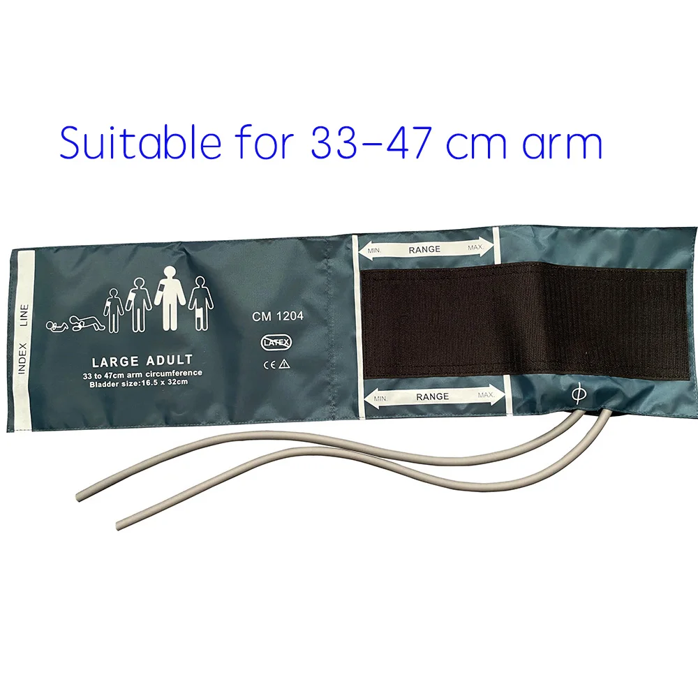 

Манжета для кровяного давления с двойной трубкой, синие нейлоновые манжеты NIBP, совместимые с Mindray,CSI, Philips для взрослых