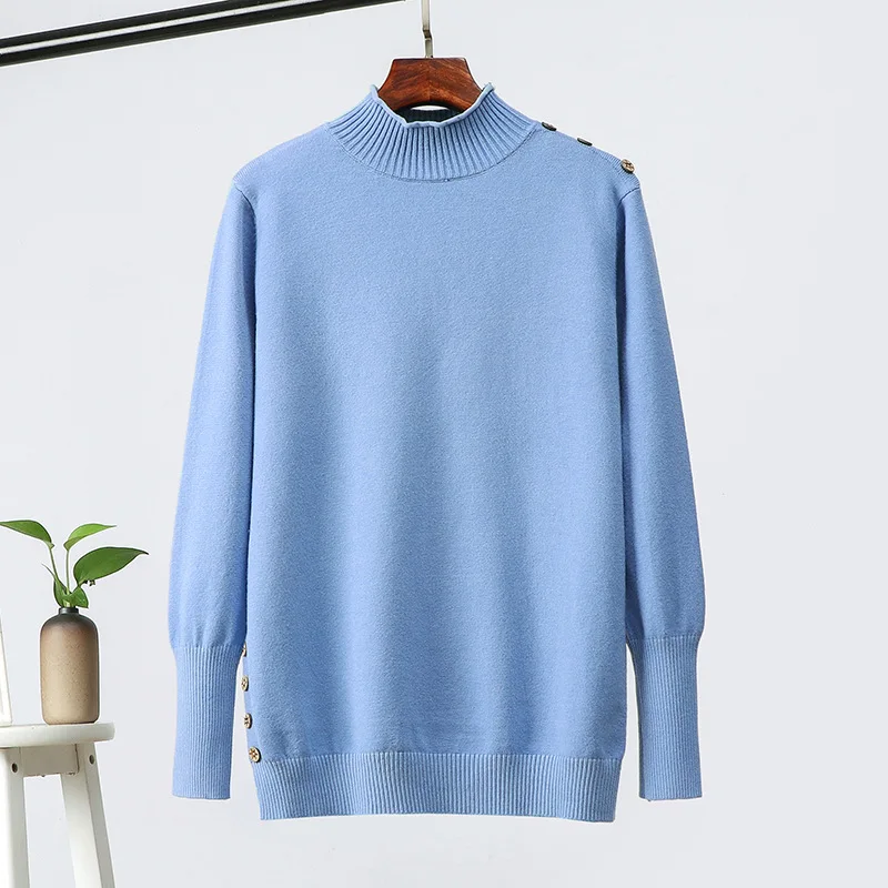 Женский Повседневный свитер на пуговицах плотный пуловер с длинным рукавом и