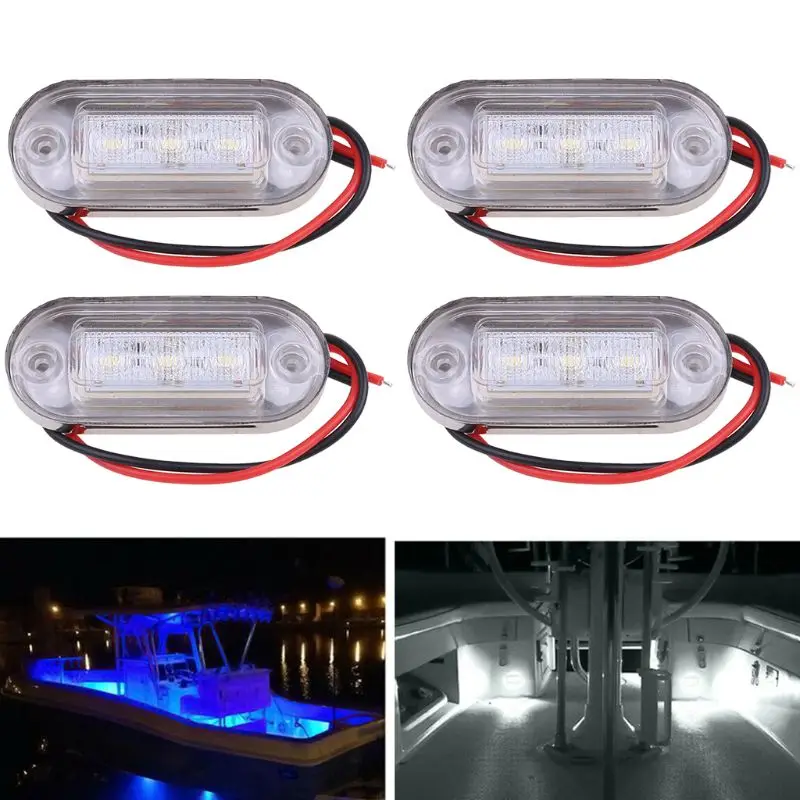 

4x3LED Boat Stair Deck Side Marker Light Indicator Turn Signal Lighting Marine