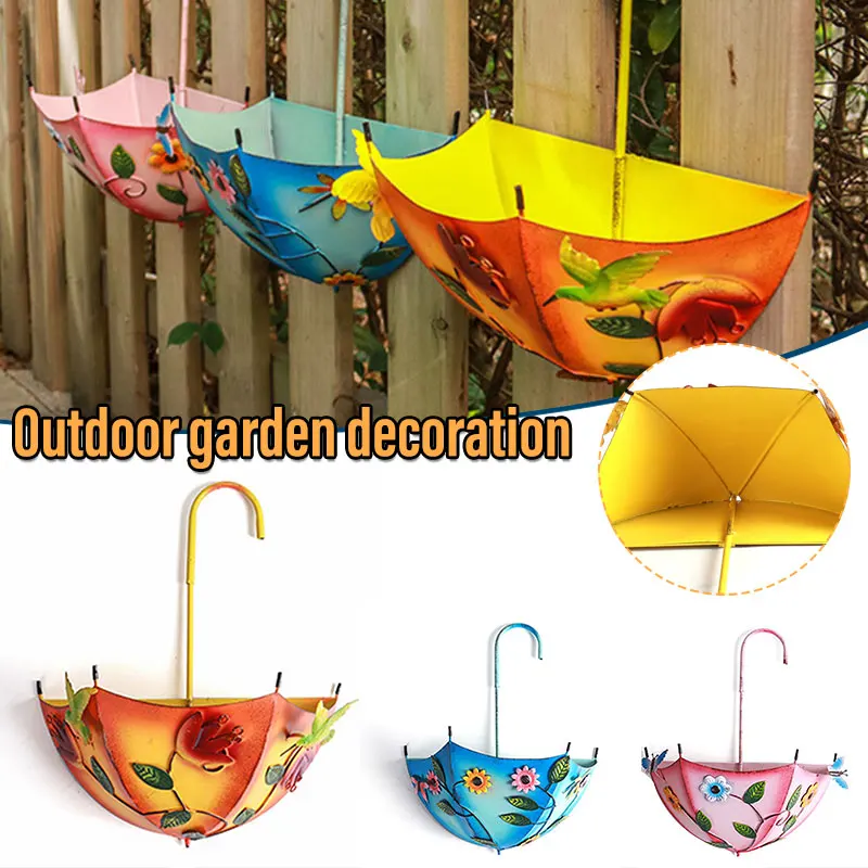 

Decoracion jardin внешний сад, зонт, подвесной Плантатор, подарок на день матери, кованый, цветочный принт, летний Декор
