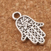 hamsa hand fatima religious spacer charm beads pendants alloy handmade jewelry diy l376 60pcs 16 1x10 3mm zinc alloy