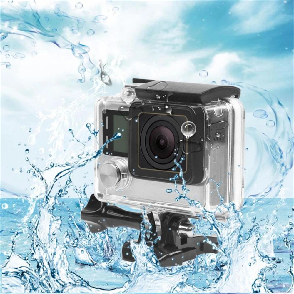 Купи 40m Underwater Waterproof Case Cover Housing for GoPro Hero 3+/4 Camera Protective Cover Housing Mount for Go Action Pro Camera за 547 рублей в магазине AliExpress