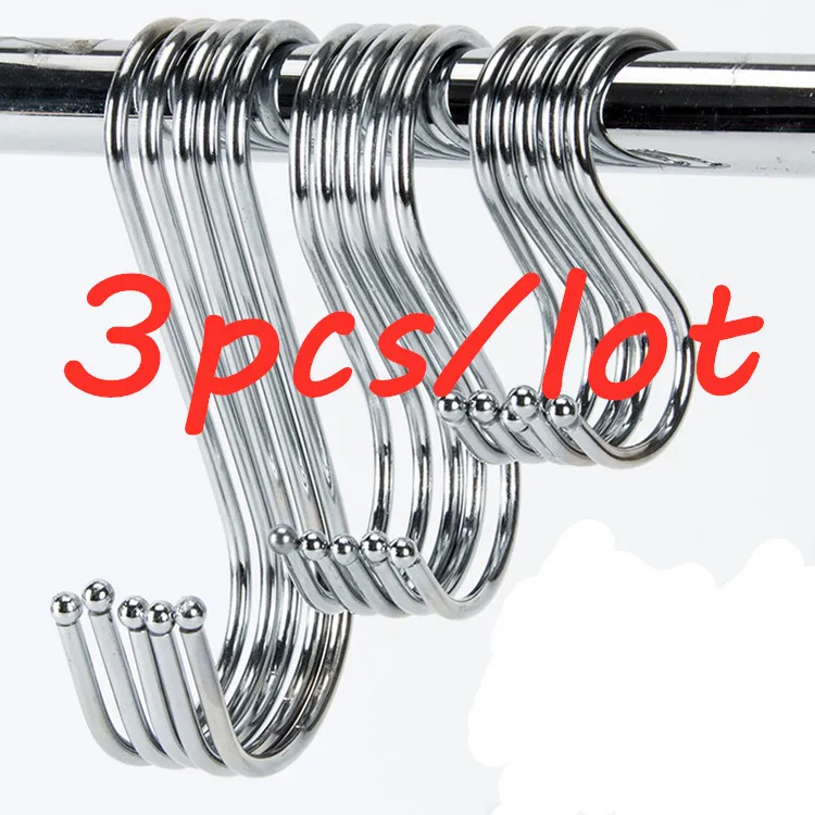 

3pcs/lot S Shaped Hooks Kitchen Hanger Storage Holders Organizer Household