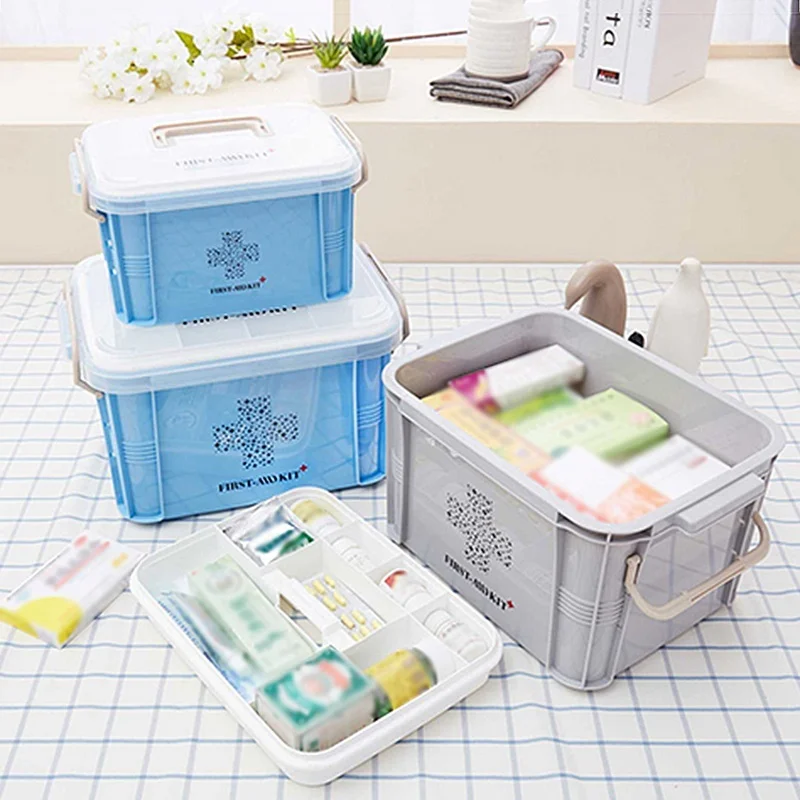 

Household Medicine Cabinet Large Medical First Aid Kit Medical Medicine Cabinet Anti-skid Durable Pill Cases for Family Kids