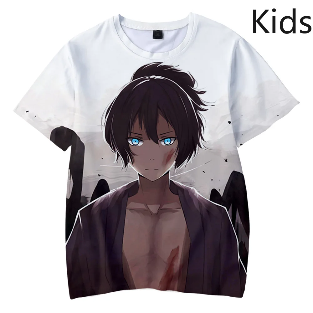 Детская футболка с короткими рукавами аниме Noragami Yato летняя топы милая одежда Kawaii