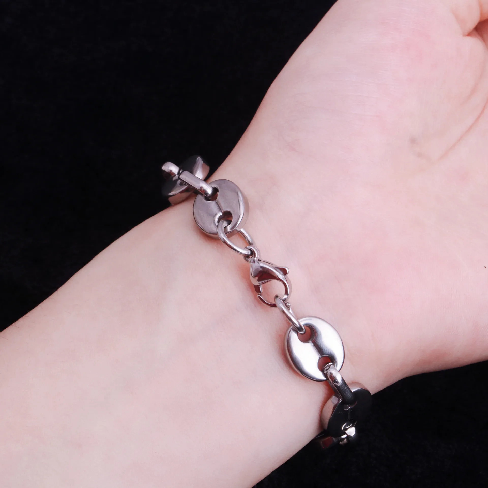 Модный браслет из титановой стали холодный ветер Свинья Нос Женская дикая