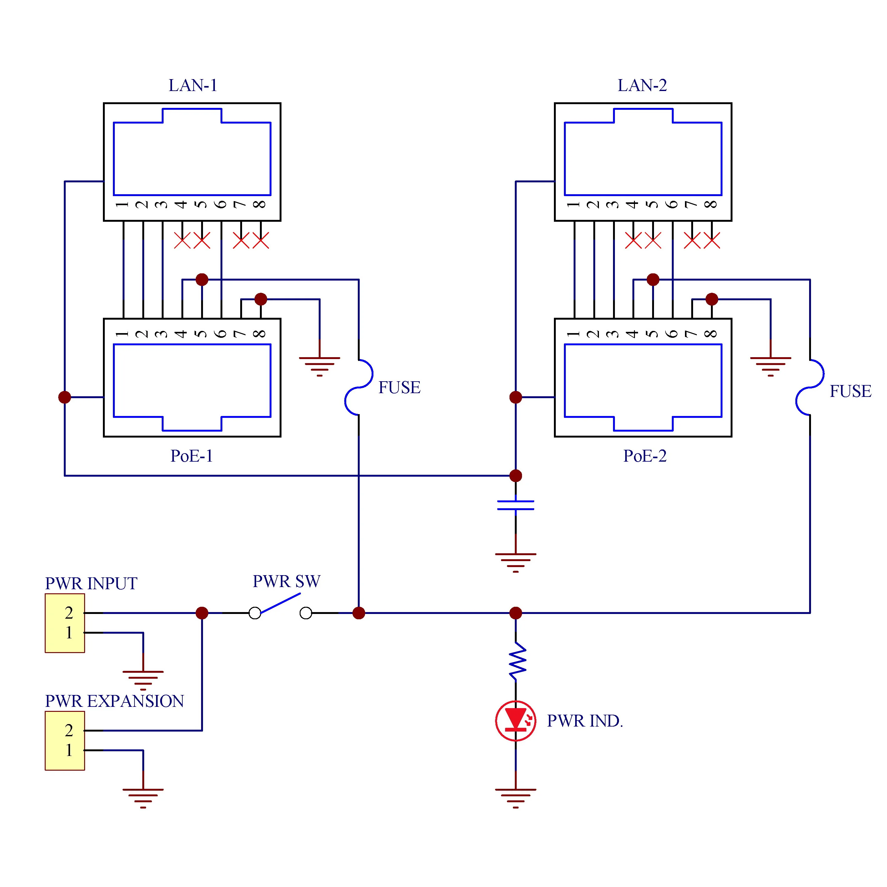 CZH-LABS din-рейку 2 порта пассивный RJ45 PoE силовой инжекторный модуль, питание через Ethernet