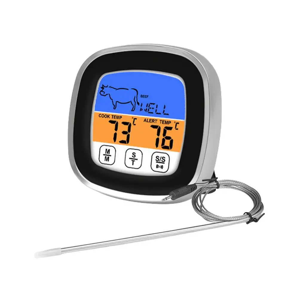 

Цифровой термометр для мяса, мгновенный цифровой пищевой термометр с ЖК-дисплеем и сенсорным экраном