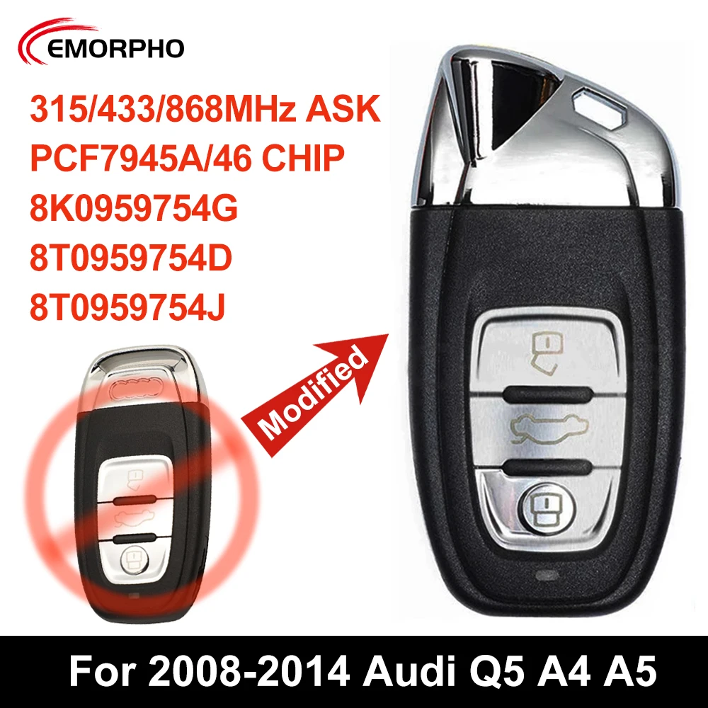 Emорто 8T0959754C 8T0959754D модифицированный как ключ Lamborghini для автомобиля Audi 2008 2009 2010 2011