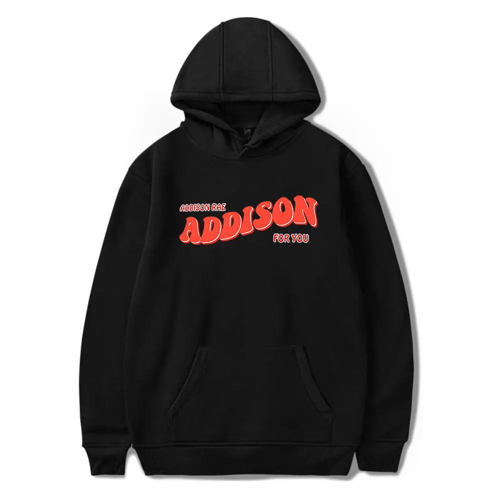 Новинка 2D модная уличная одежда Addison Rae Merch с длинным рукавом толстовки капюшоном