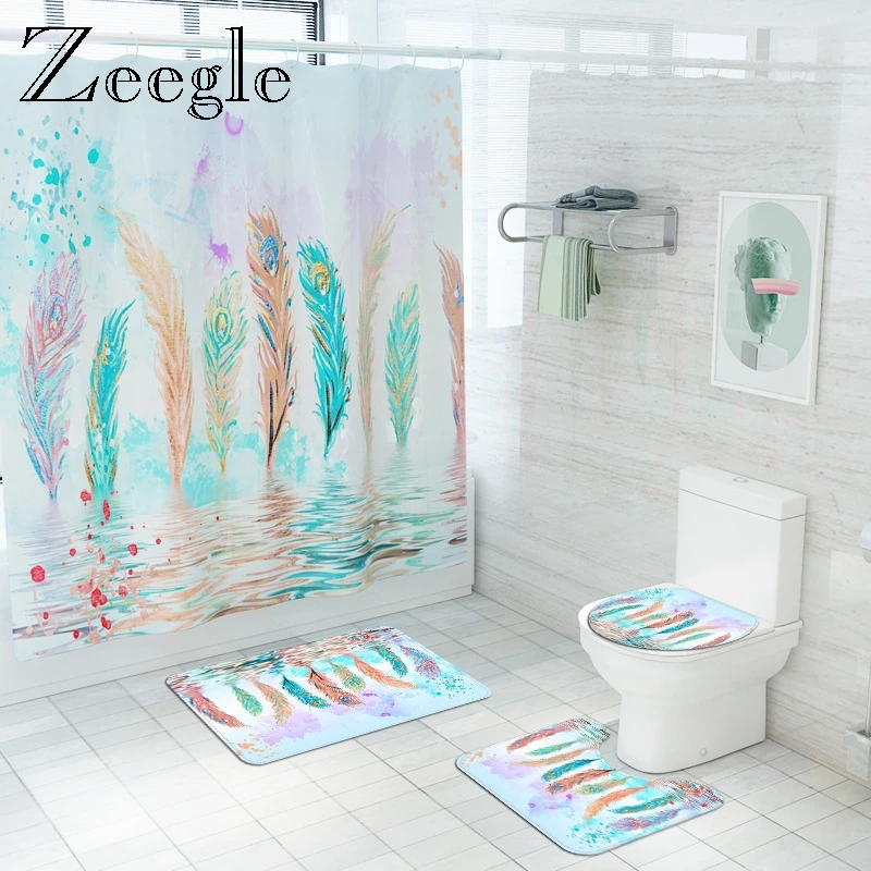 marble pattern shower curtain with bath mat set microfiber toilet carpet bathroom floor mat washable toilet seat cover mat free global shipping