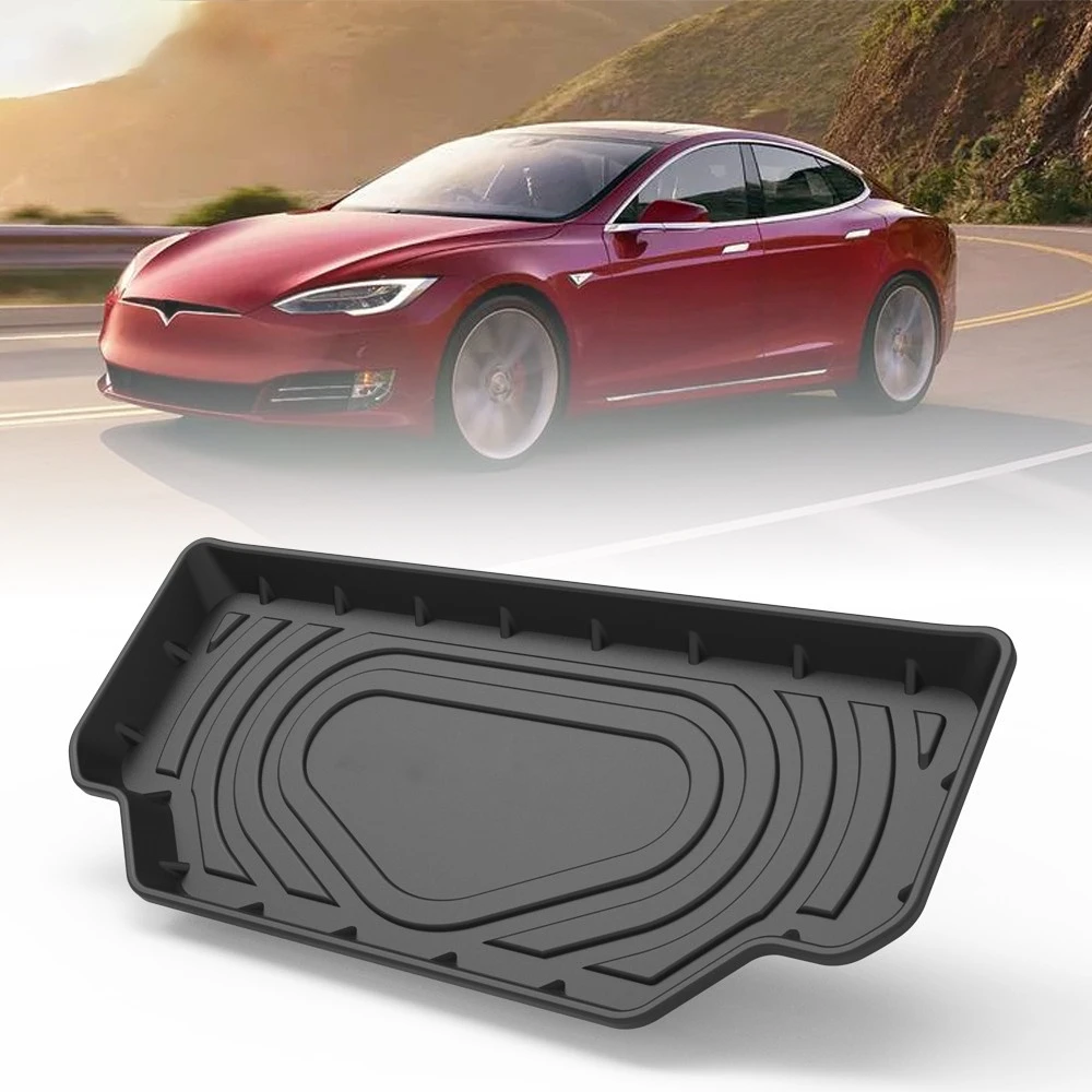 

Передний коврик для багажника из ТПЭ для Tesla Model S 2016 2017-2020, автомобильный водонепроницаемый Нескользящий Резиновый 3D подкладка для груза, ак...