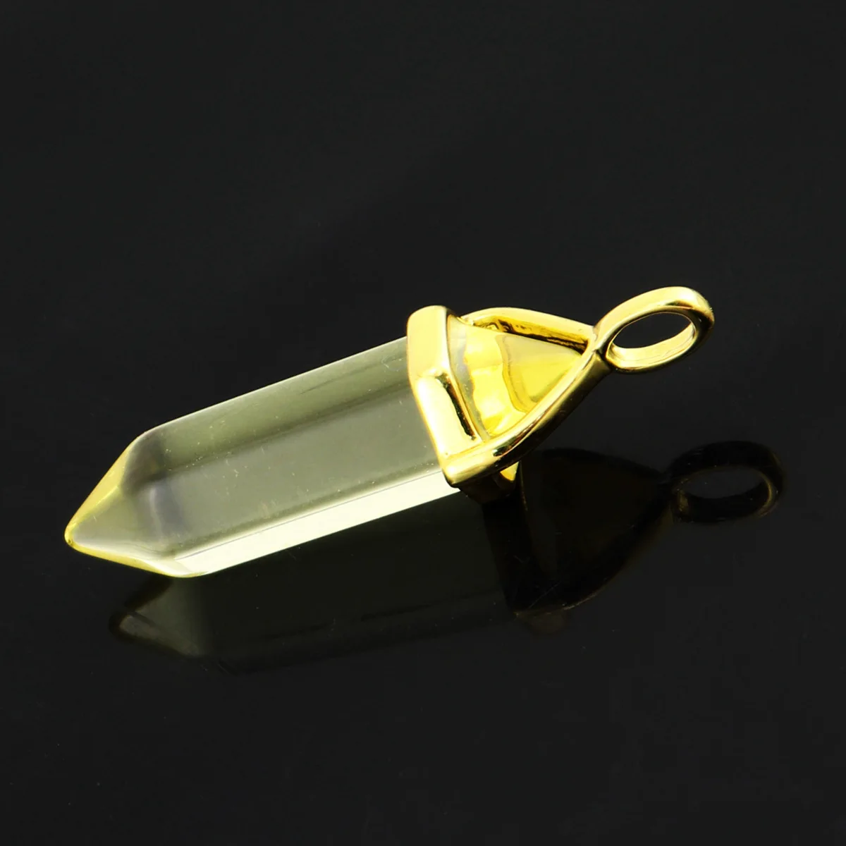 Подвески в виде шестиугольной колонны из натурального камня украшение Золотой